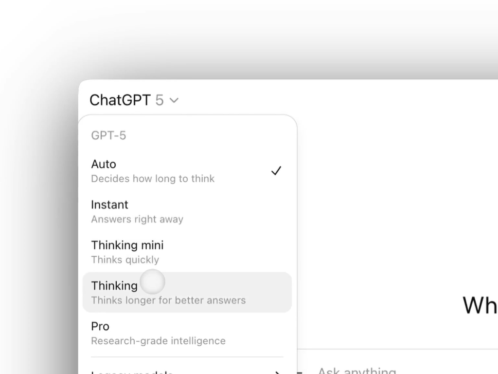 「GPT-5 with Thinking」を選択している場合に利用可能