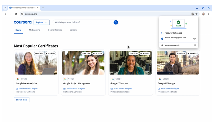 1回クリックするだけで保存したパスワードを変更できるように