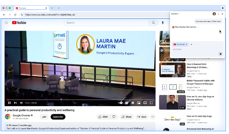 Googleサービスと統合された「Gemini in Chrome」