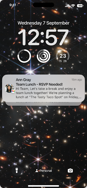 送信者のアバターアイコンが表示される