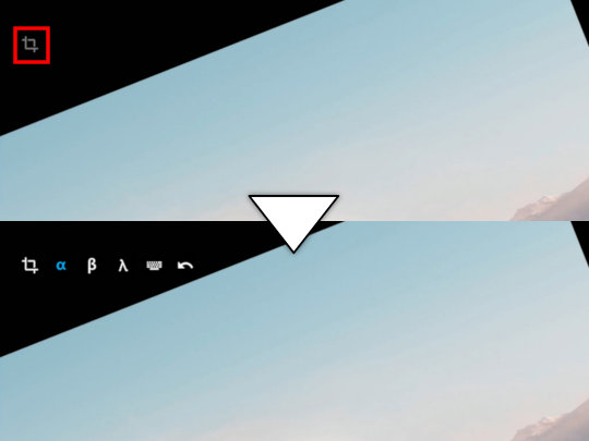 フローティングアイコンでタッチ禁止・タッチ操作・画面操作を切り替えでき、長押しすると、状態を記憶する［α］［β］［λ］スロットと、キー入力切替、［アンドゥ］ボタンが表示される