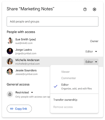 親フォルダーの権限を持たないユーザーはこの設定に関するオプションがグレー表示される