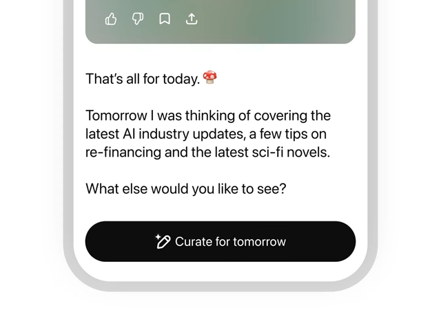 明日何を教えてほしいのかを「ChatGPT Pulse」に伝えて挙動を改善するキュレーション機能も