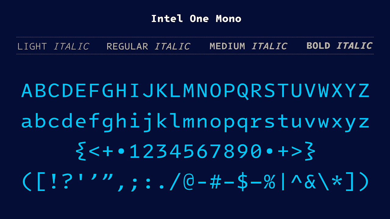 Intelがロービジョン（弱視）開発者のために制作したコーディングフォント「Intel One Mono」