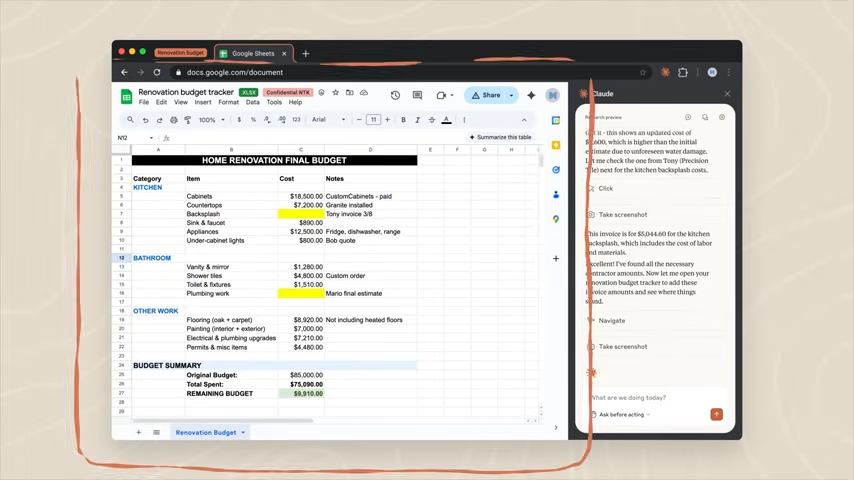 言葉で指示した通りにWebブラウザーを操作。スプレッドシートに入力するといったタスクを人間に代わってこなす