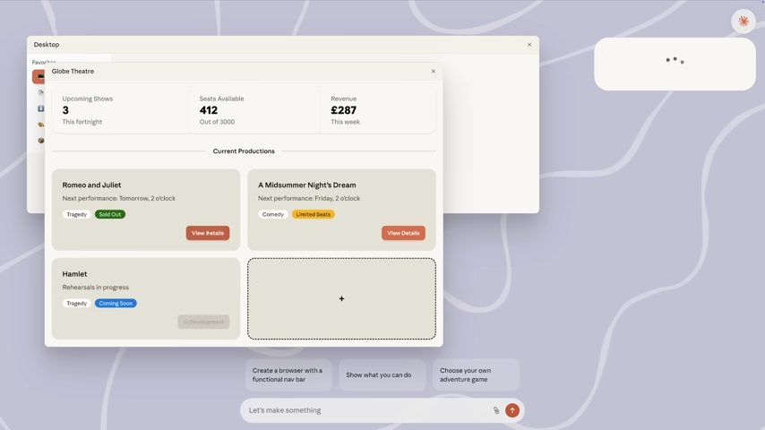 研究プレビューとして「Imagine with Claude」が限定提供