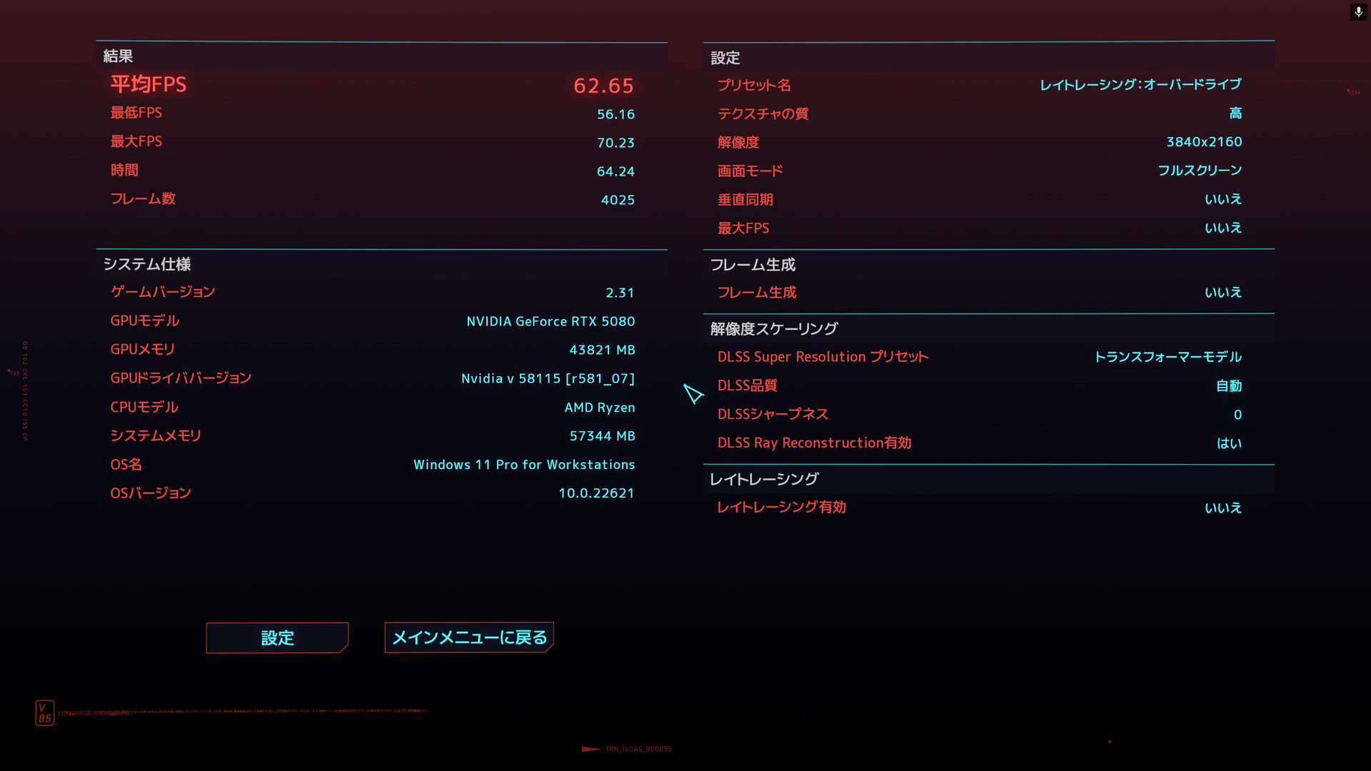 5080リグの結果（9月19日にテスト）