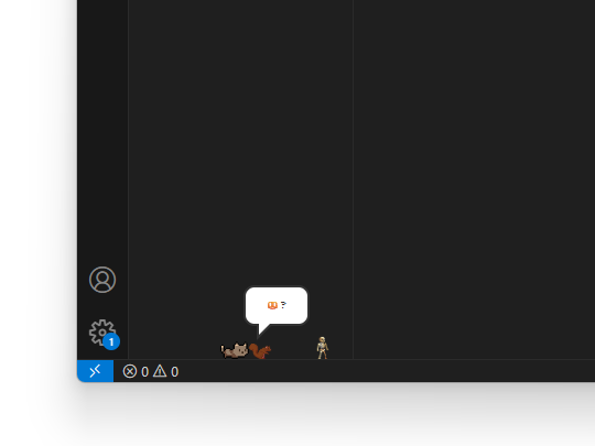 ［エクスプローラー］パネルで戯れるネコ、リス、骸骨