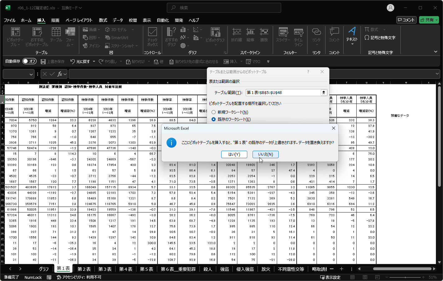 従来はエラーダイアログが表示される