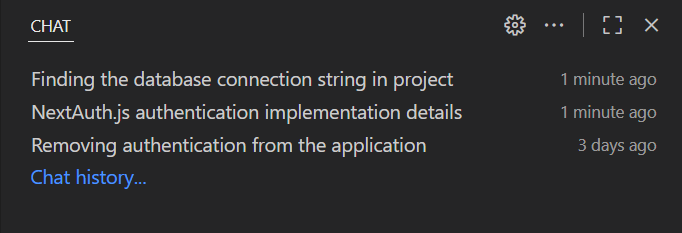最近のチャットリスト