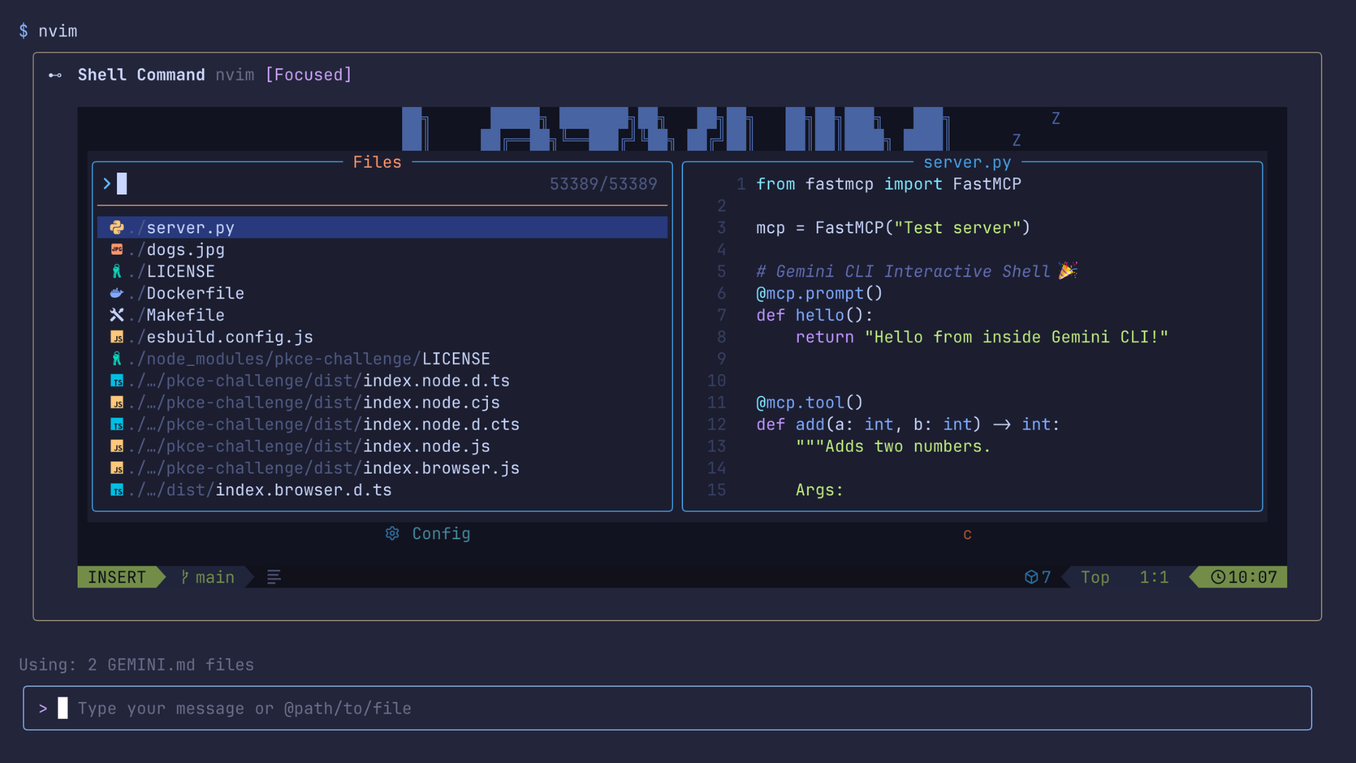 「Gemini CLI」内で対話コマンドを直接実行可能に