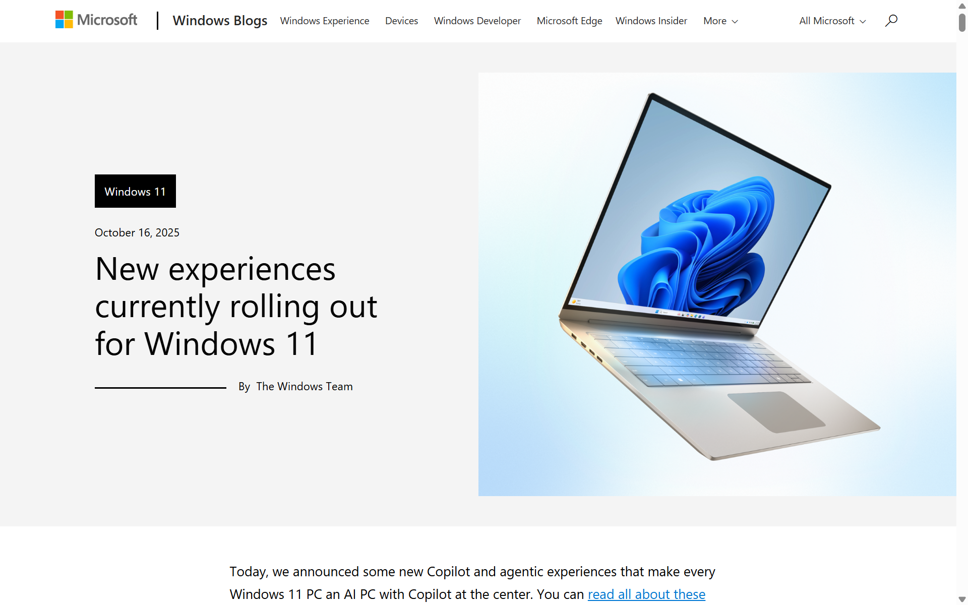 Microsoftが新機能と改善点を公開