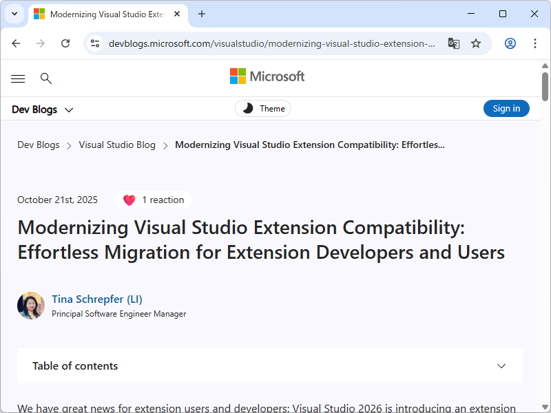 公式ブログ「Visual Studio Blog」