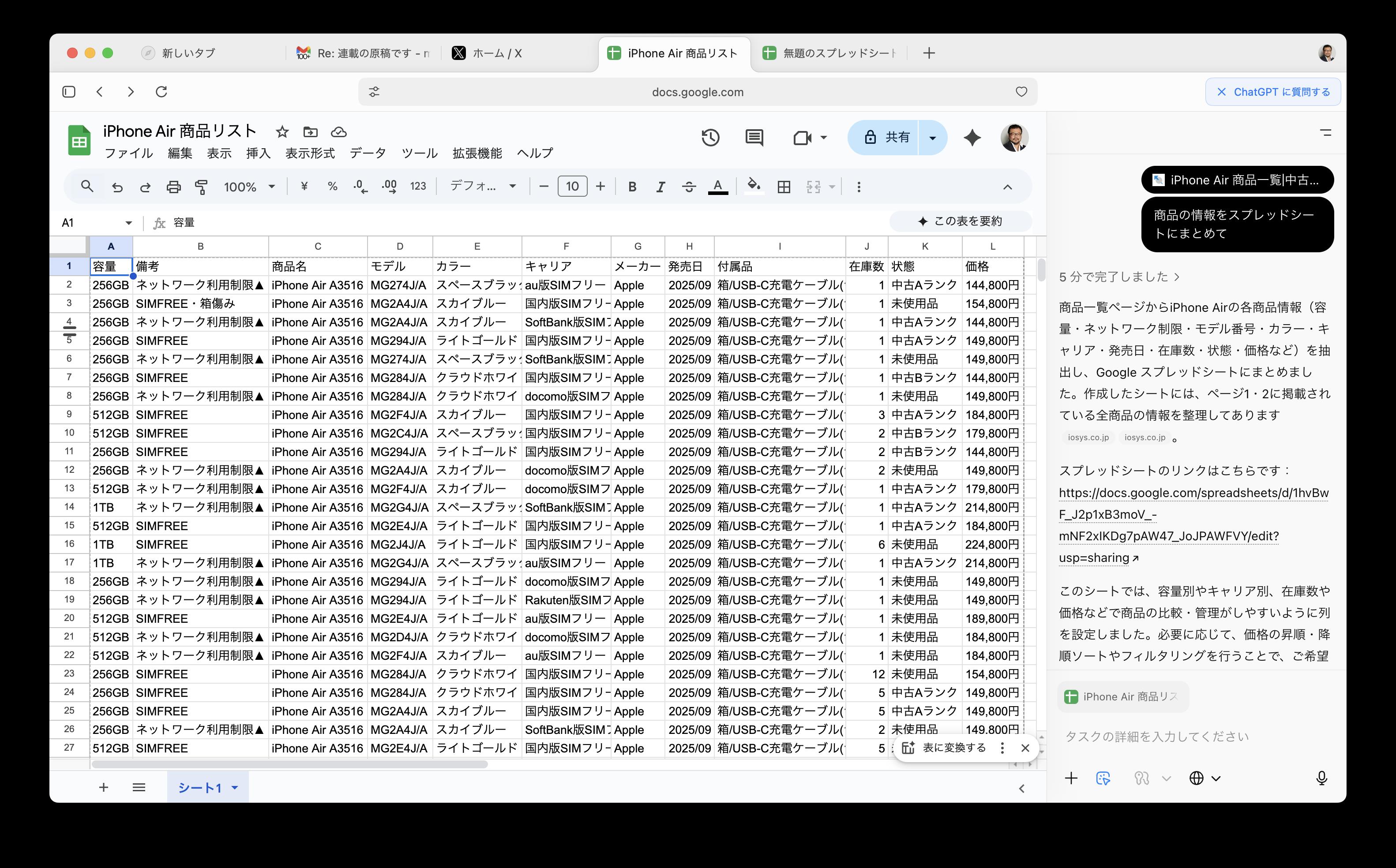 全44件中35件までだったが、完璧に表組みにしてくれた