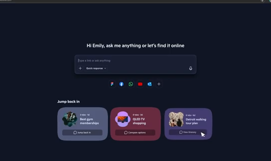 閲覧履歴を記憶し、プロジェクトごとに自動整理