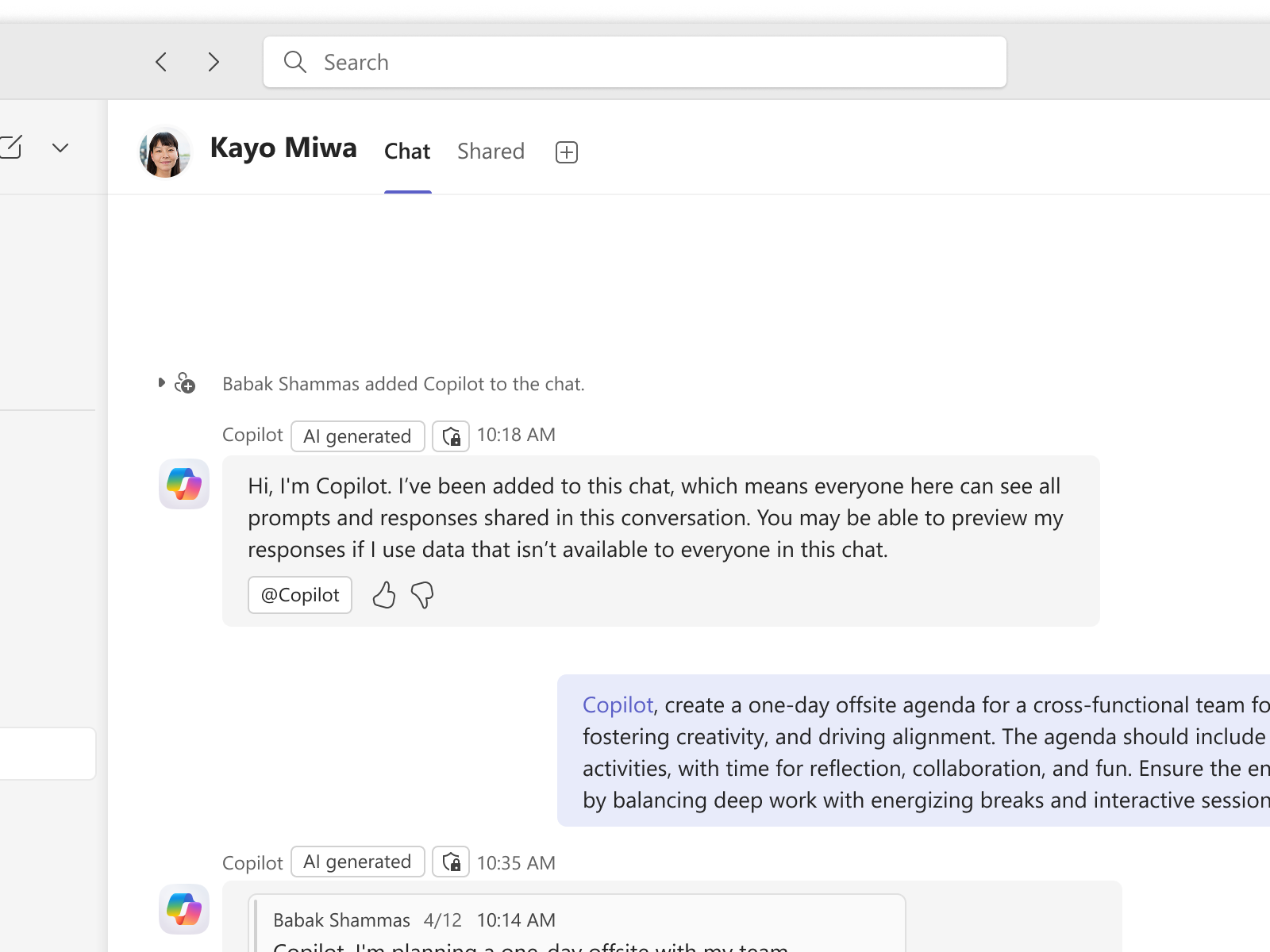 「Microsoft Teams」のグループチャットにAIチャット「Copilot」を招待できるように