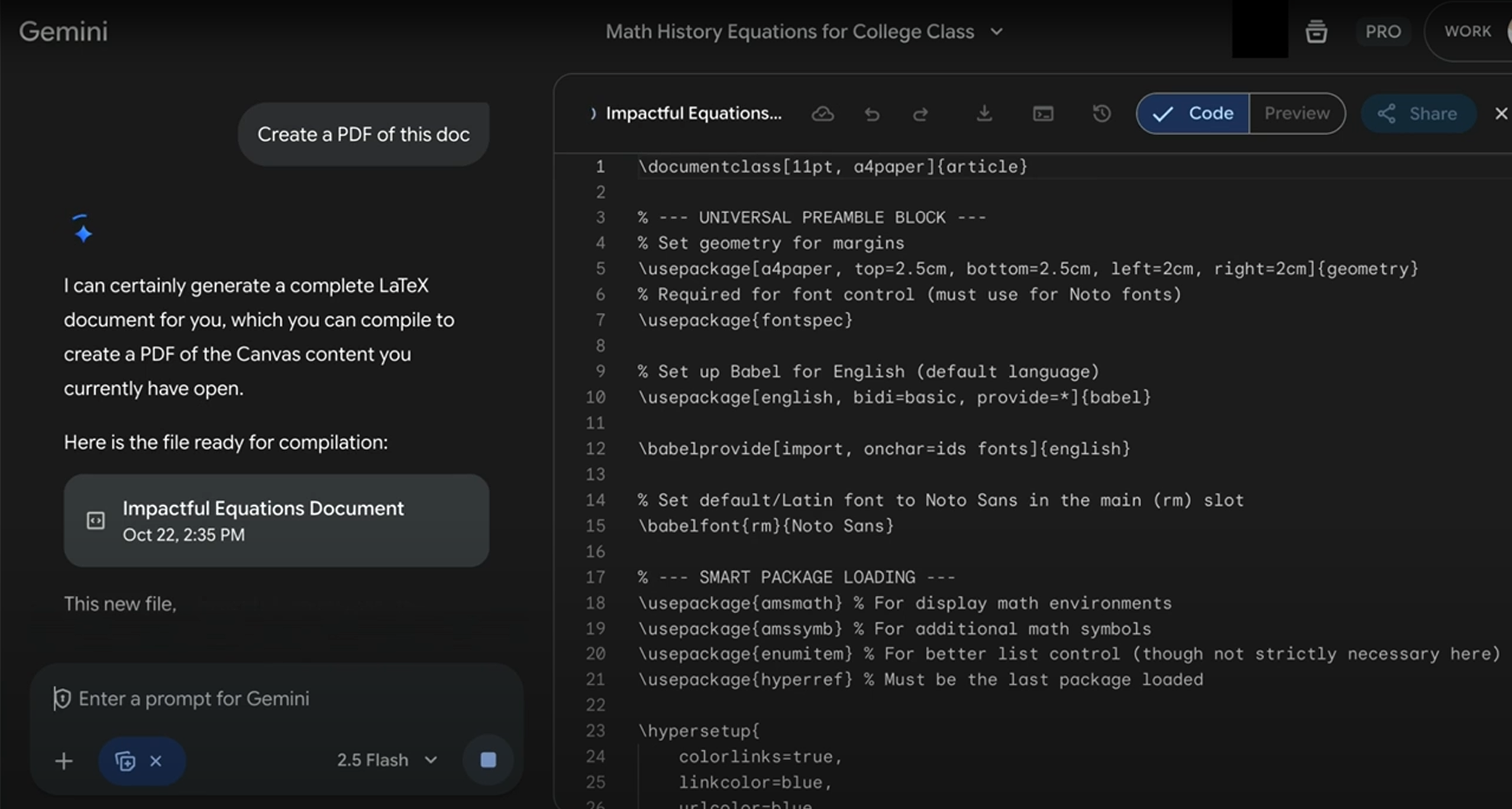 レンダリングされていない「LaTeX」コード。レンダリング済みの「LaTeX」テキストをコピーすることでクリップボードへコピーできる