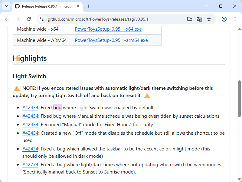 既定で有効なのは「バグ」