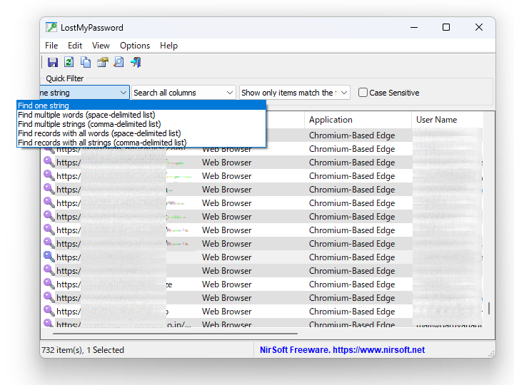 偶数・奇数列で色分けしたり、クイックフィルター（Quick Filter）で絞り込み表示