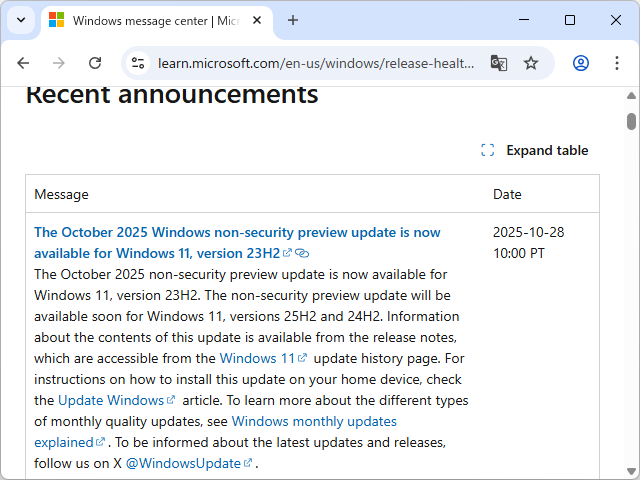 Microsoft、「Windows 11 バージョン 23H2」の2025年10月非セキュリティプレビュー更新プログラム「KB5067112」をリリース