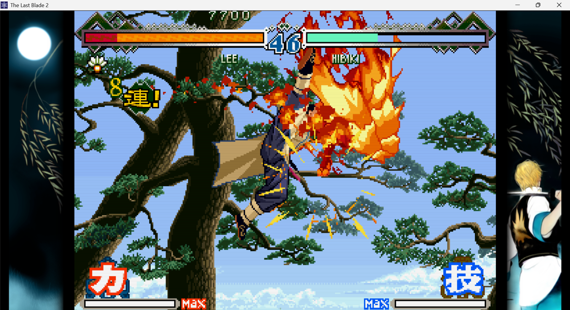 「幕末浪漫第二幕 月華の剣士 ～月に咲く華、散りゆく花～」を実行。ゲームパッドでの操作を含めて問題なく動作