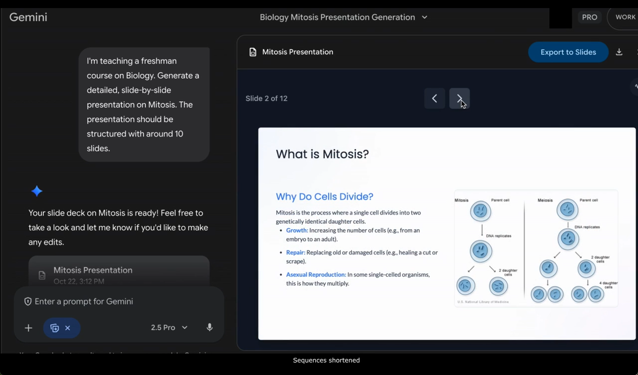 「Gemini」アプリにプレゼンテーション作成機能が追加