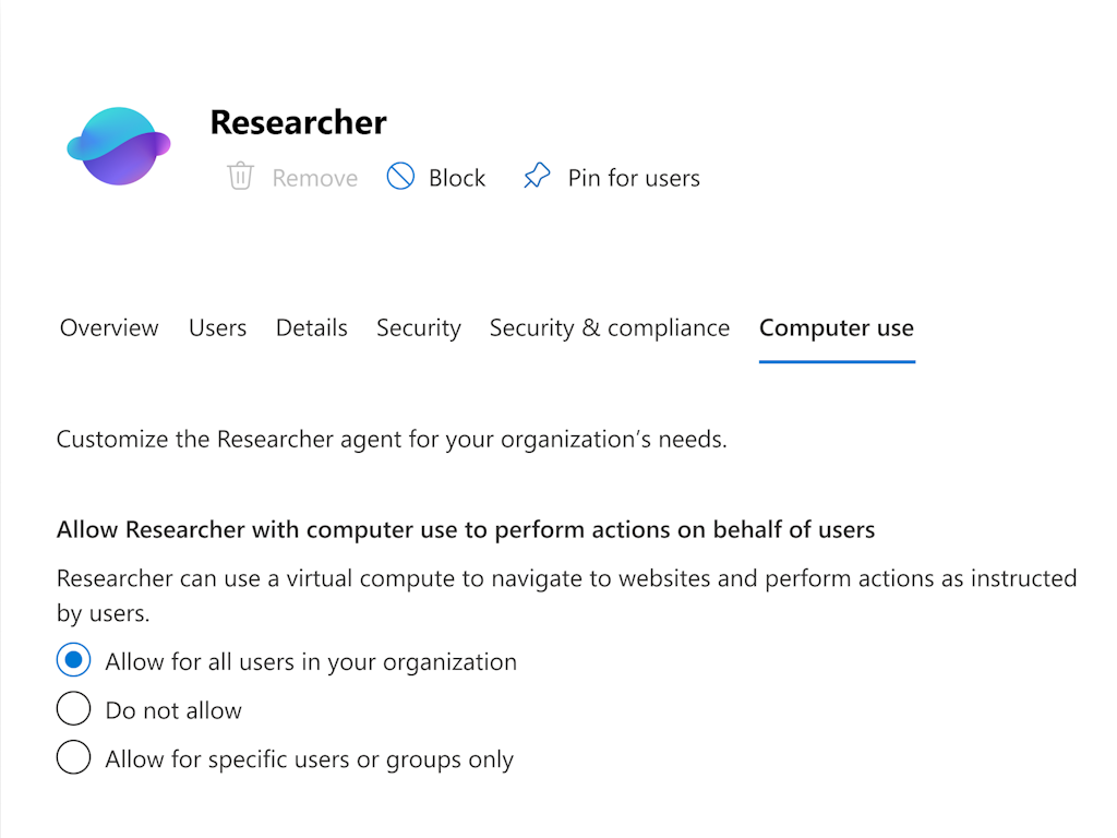 「Computer Use」を制御する管理者オプションも追加