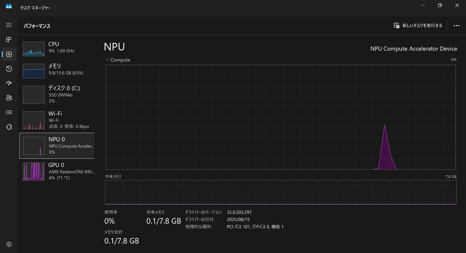NPUは超解像処理だけに使われているので、反応は少しだけ