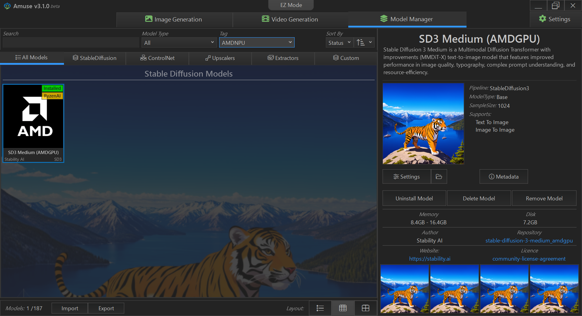 「SD3 Medium（AMDGPU）」をダウンロード