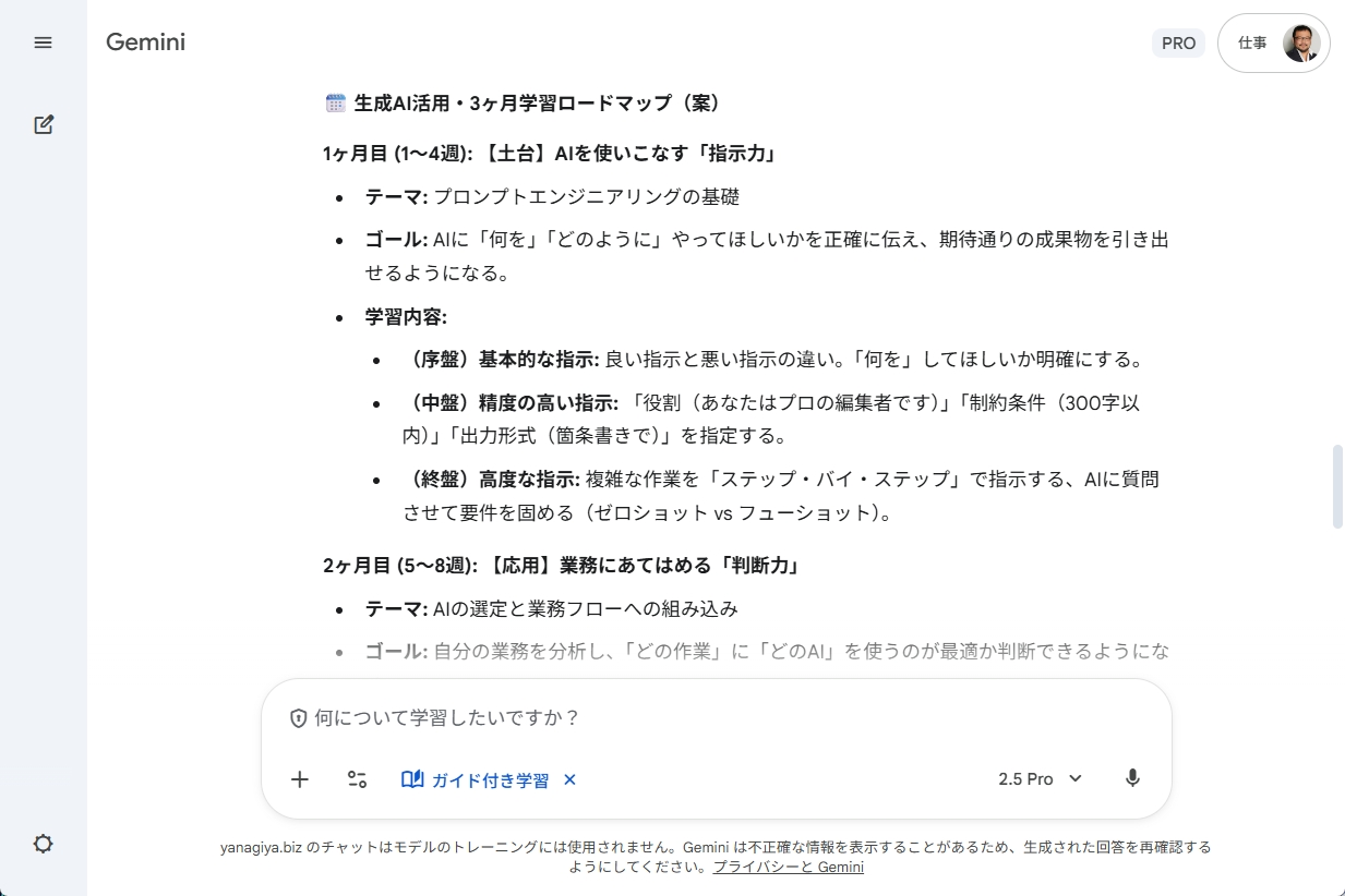 現実的な学習のロードマップを考えてくれた