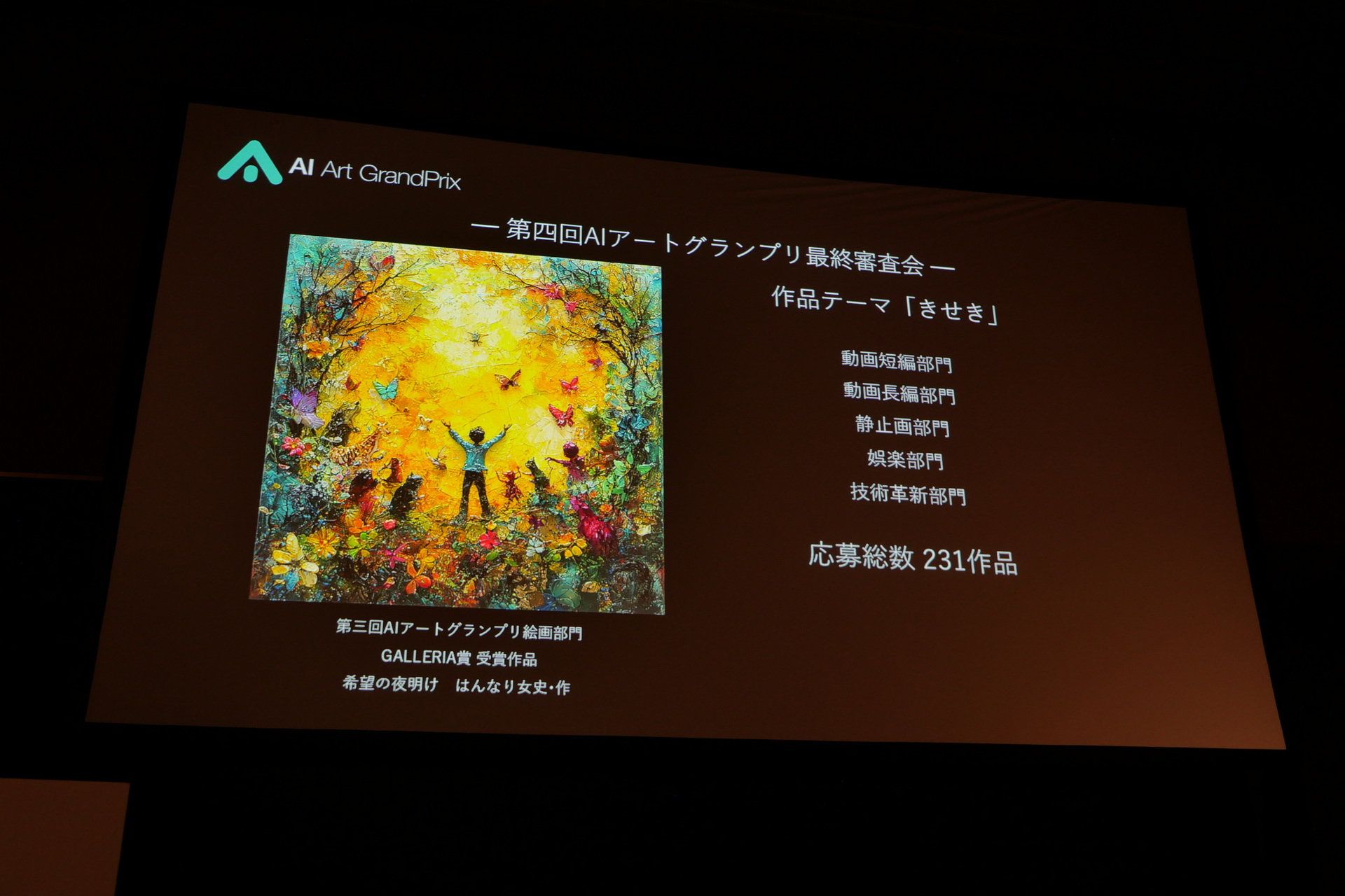 第四回AIアートグランプリは「きせき」を作品テーマに、総数231作品の応募があった