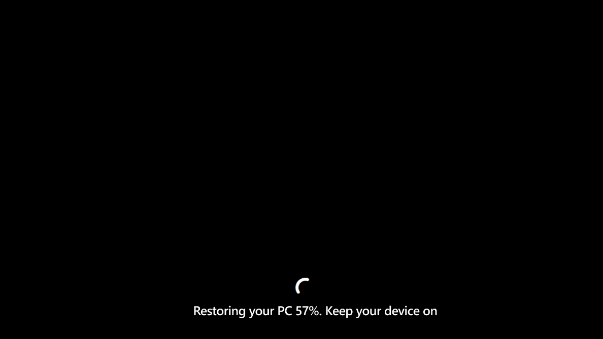 復元処理中はPCの電源を切らないように
