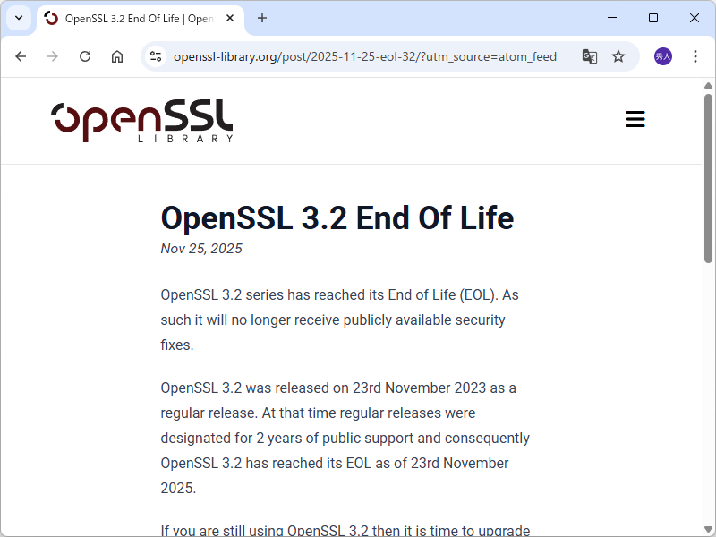 「OpenSSL」プロジェクトの公式ブログ