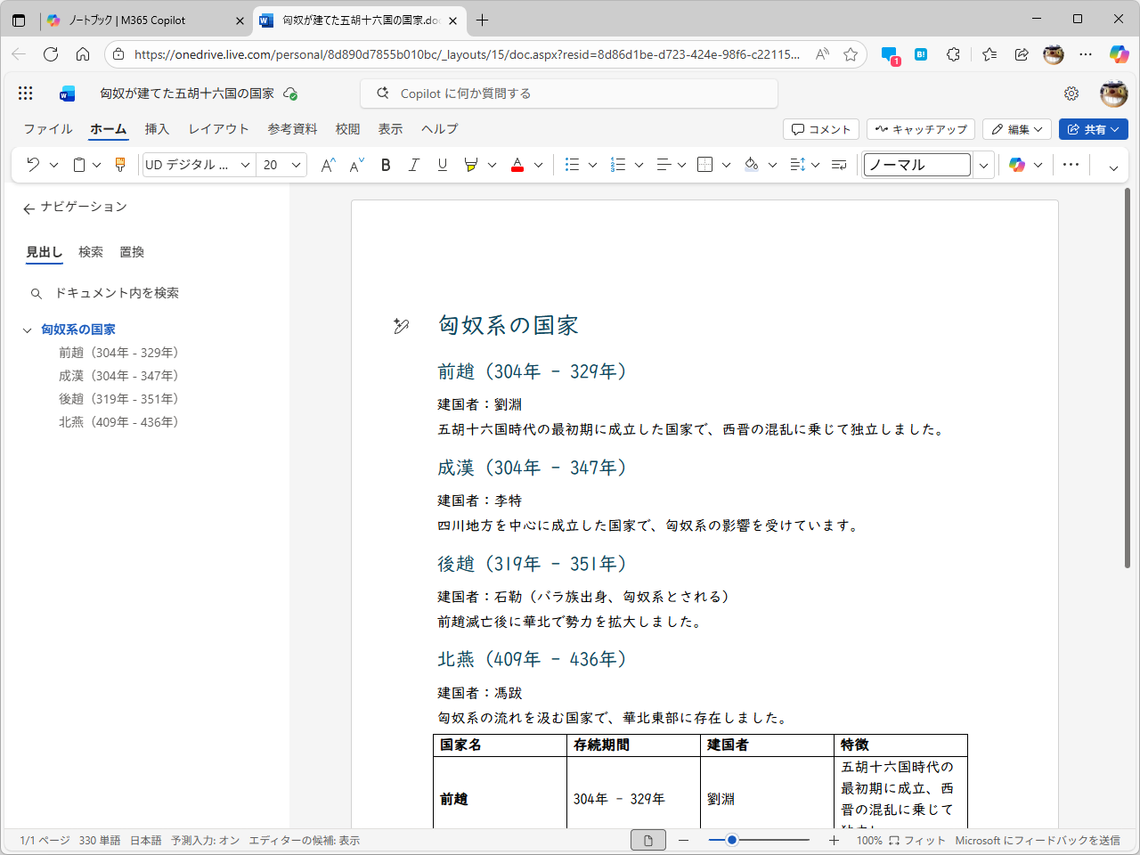 ページを「Word」ドキュメントに変換