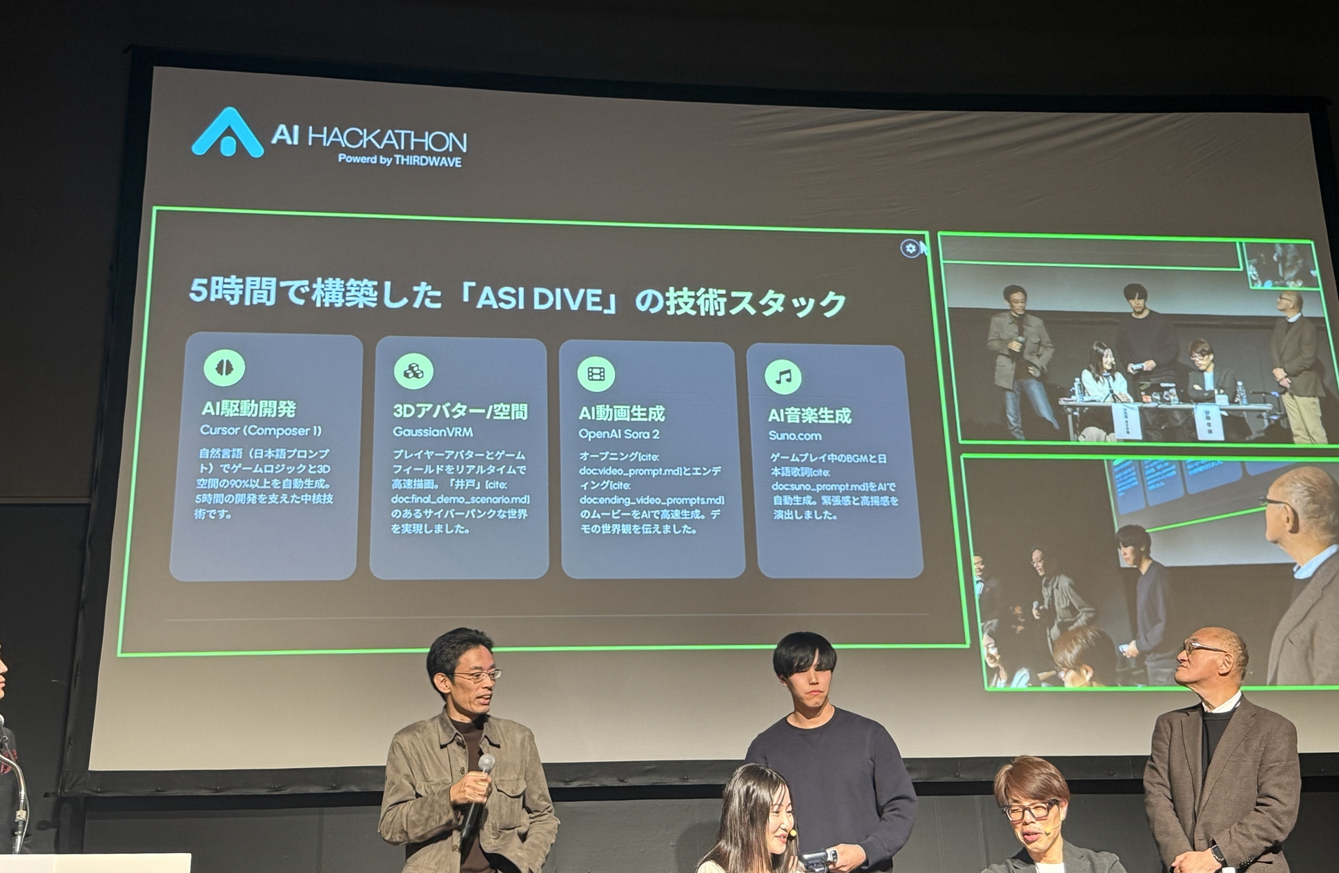 「ASI DIVE」に使われている技術スタック。CursorやSora 2、Sunoなどさまざまな生成AIを活用している