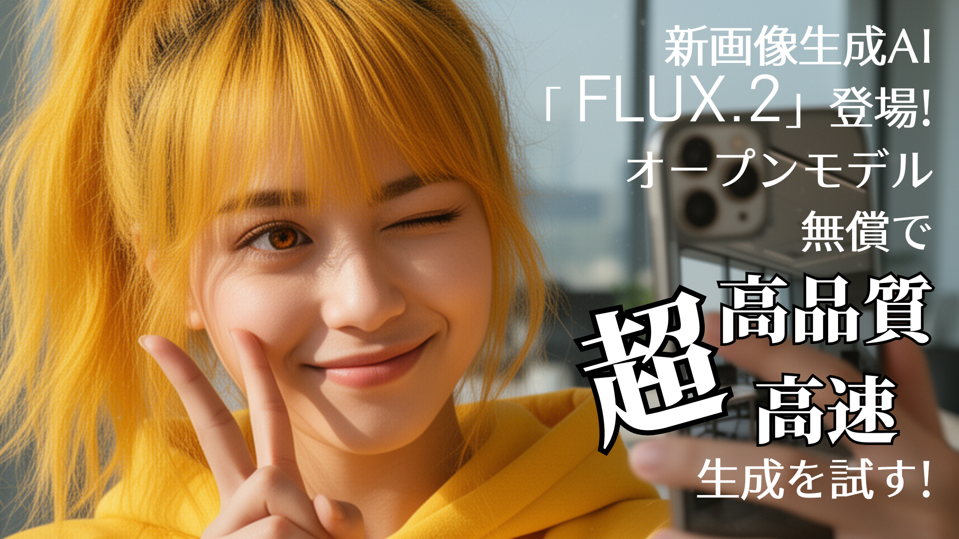 新画像生成AI「FLUX.2」登場！ オープンモデル無償で超高品質・超高速生成を試す！