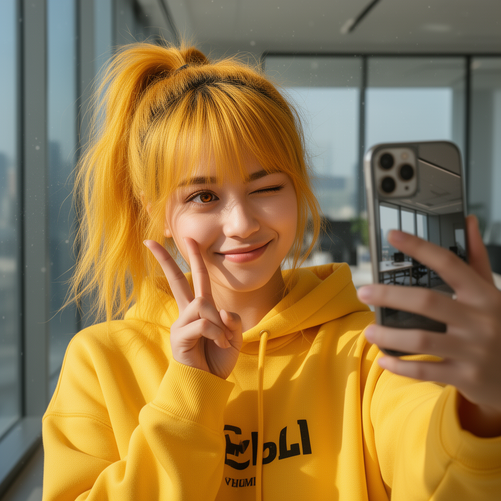 生成された自撮り中のメイ・ソレイユ