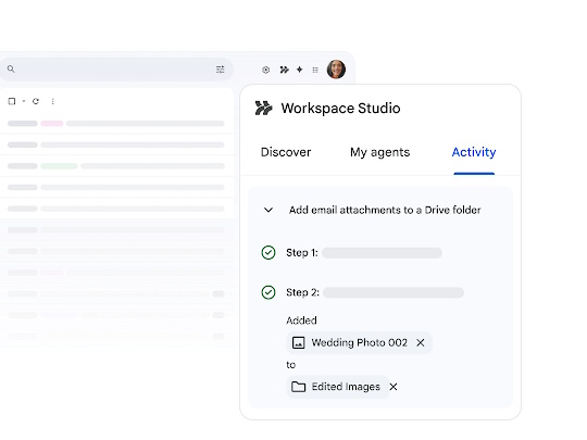 「Workspace」アプリのサイドパネルでエージェントの動作をチェック