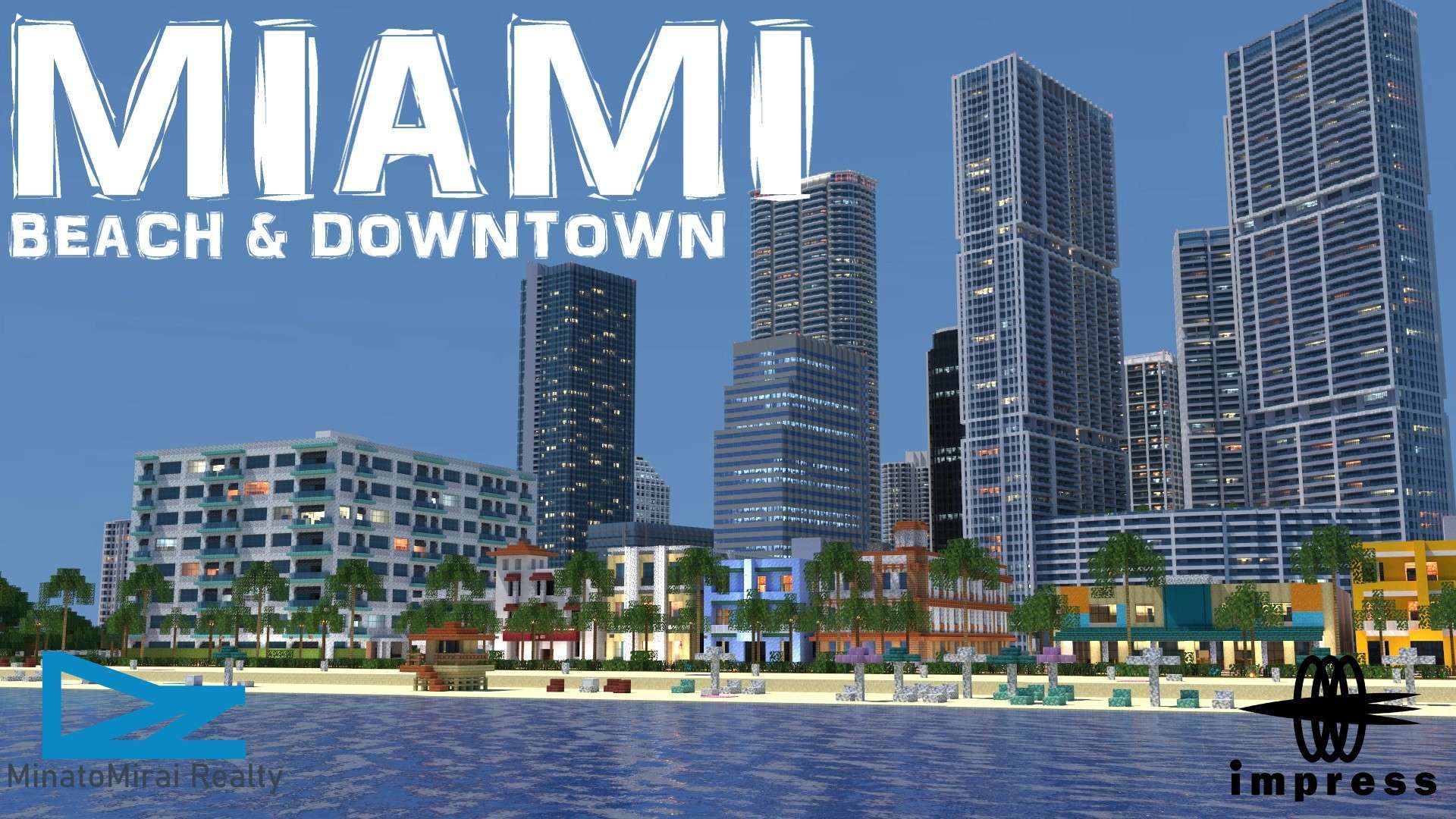 「マイクラ」にマイアミビーチと街並みの散策が楽しめる『マイアミビーチ＆ダウンタウン（MIAMI BEACH&DOWNTOWN）』がリリース