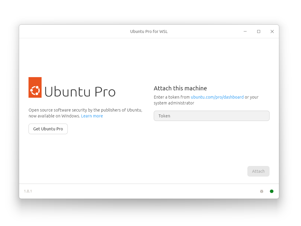 「Ubuntu Pro」ライセンスのトークンを入力