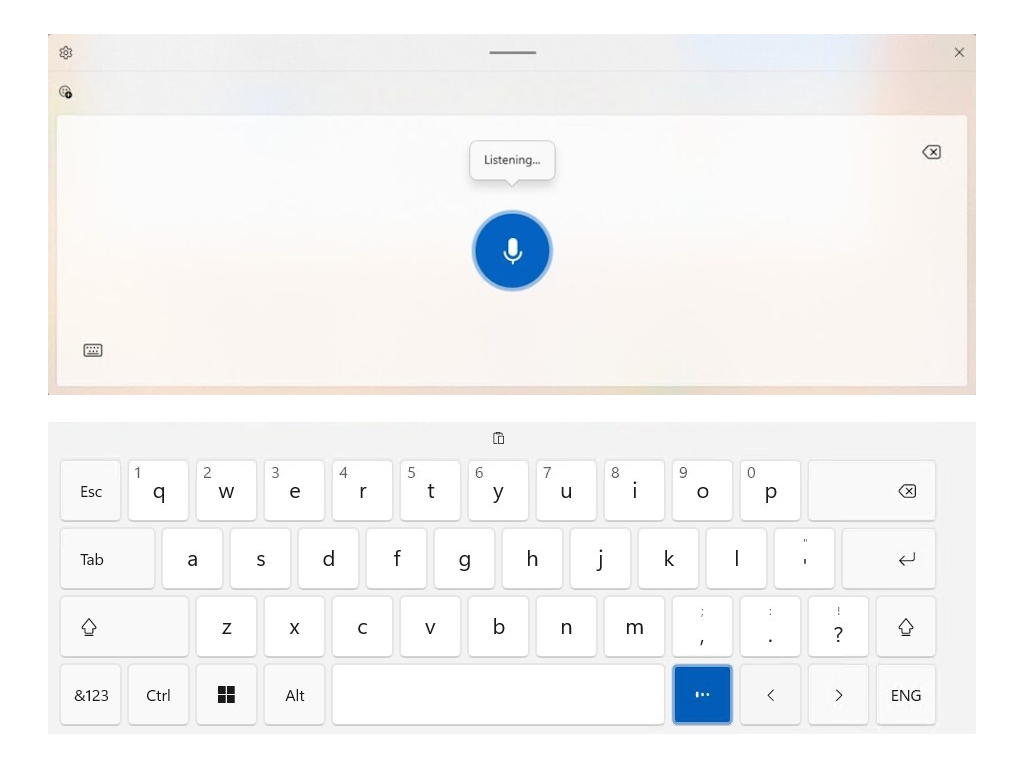 タッチキーボードの改善