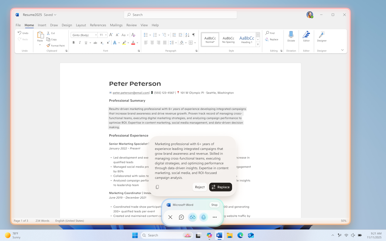 Microsoft、「Copilot Actions for Text Editing」を発表