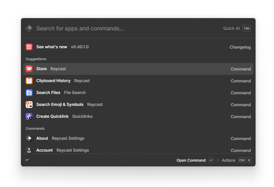 ［Alt］＋［Space］キーで素早く起動し、日頃よく利用する操作をキーボードだけで簡単に行える