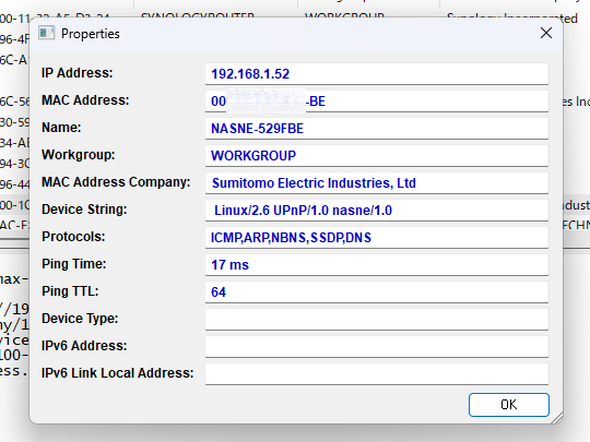 当該行のデータを一覧できるプロパティ画面