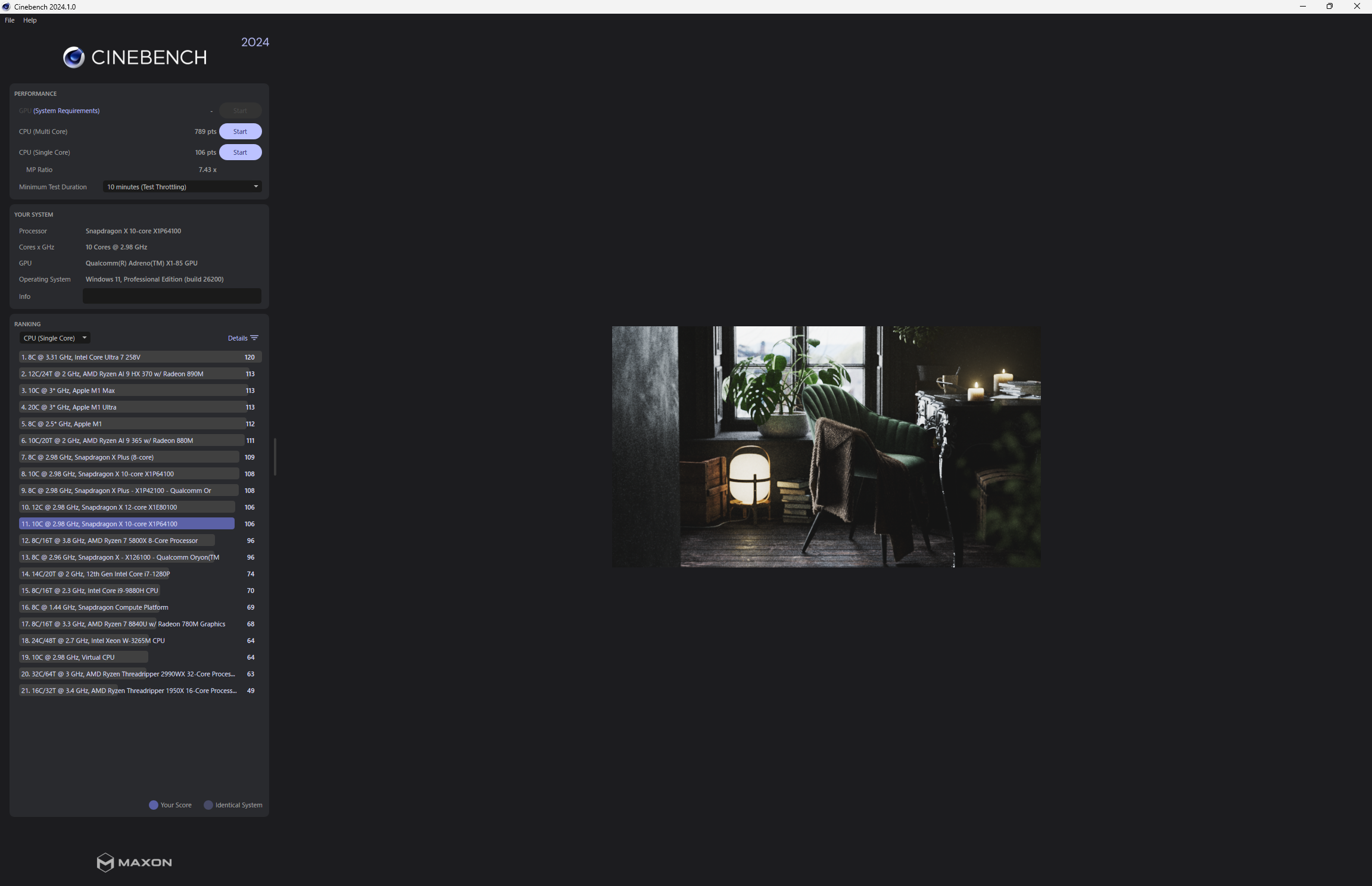 Arm版の実行結果。当然ながら、パフォーマンス・安定性ともにこちらの方が良い