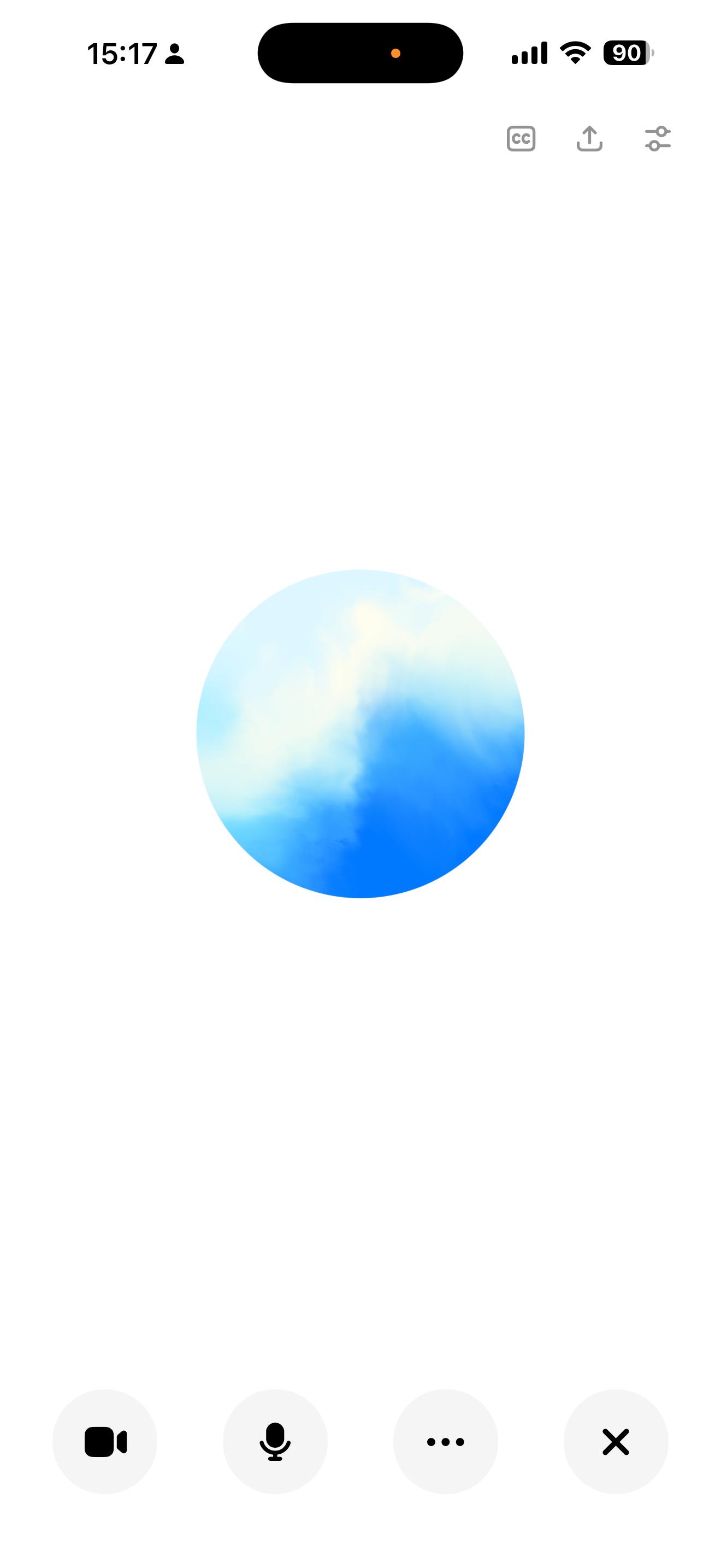 ChatGPTアプリの右下の波形アイコンをタップして「音声モード」を起動する