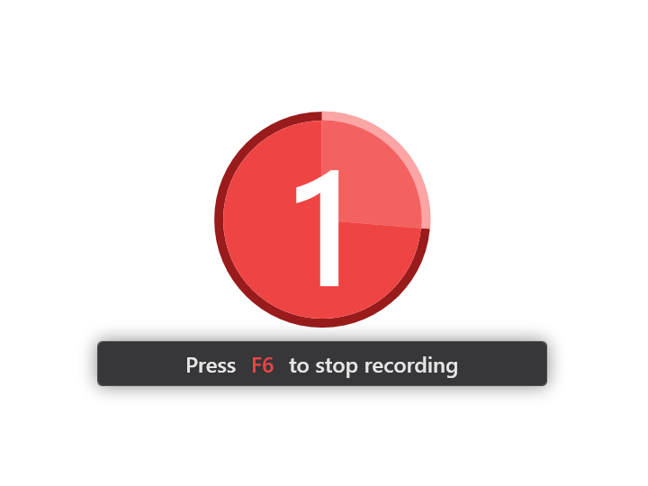 録画の開始前にはカウントダウン