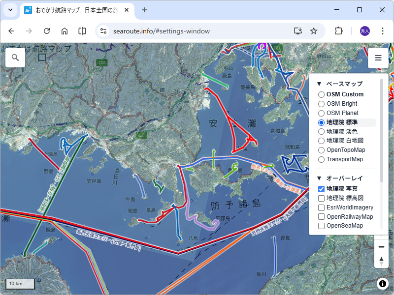 ベースマップやオーバーレイのカスタマイズも