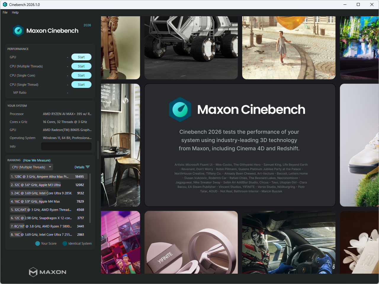 Maxon、「Cinebench 2026」をリリース
